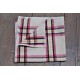 Gender neutral baby blanket. Plum, Cream & Charcoal BB06